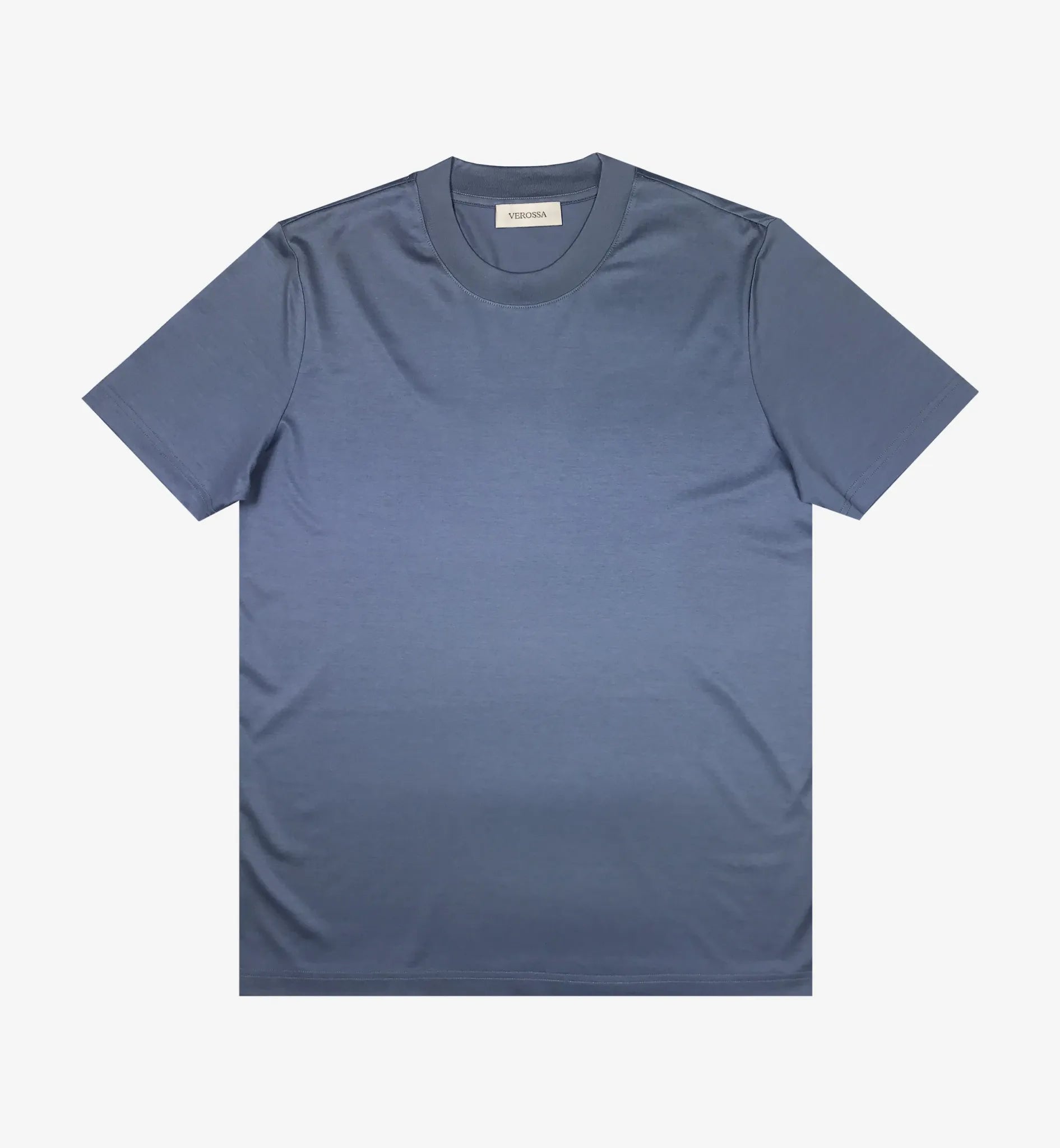 Verossa Plain Mercerised T-Shirt - Heron Blue